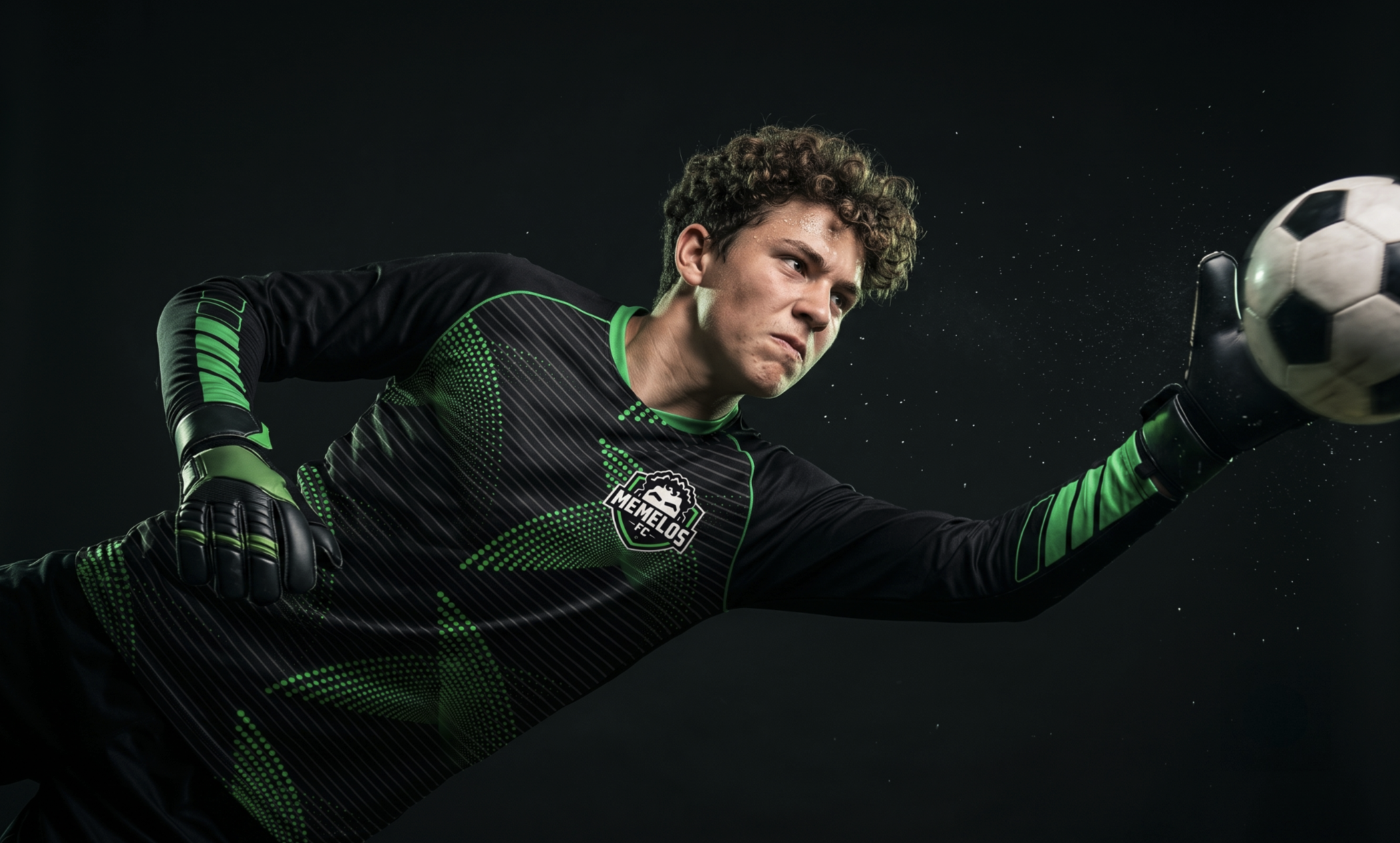 Memelos FC goalkeeper making a diving save