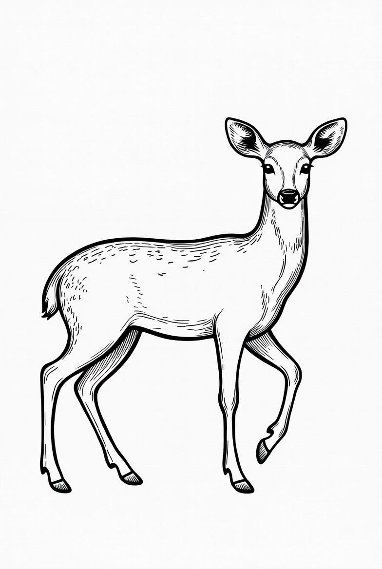 Single hand-drawn deer from the Panem illustration set